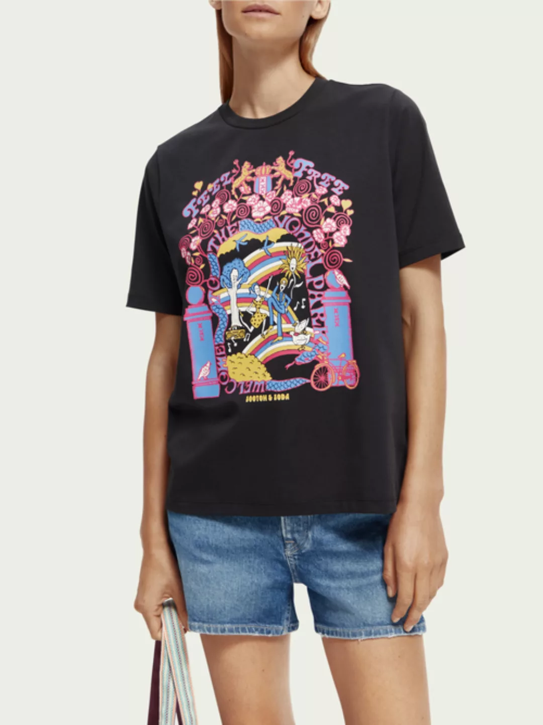 Scotch & Soda T-Shirt im Relaxed Fit aus Bio-Baumwolle mit Artwork günstig online kaufen