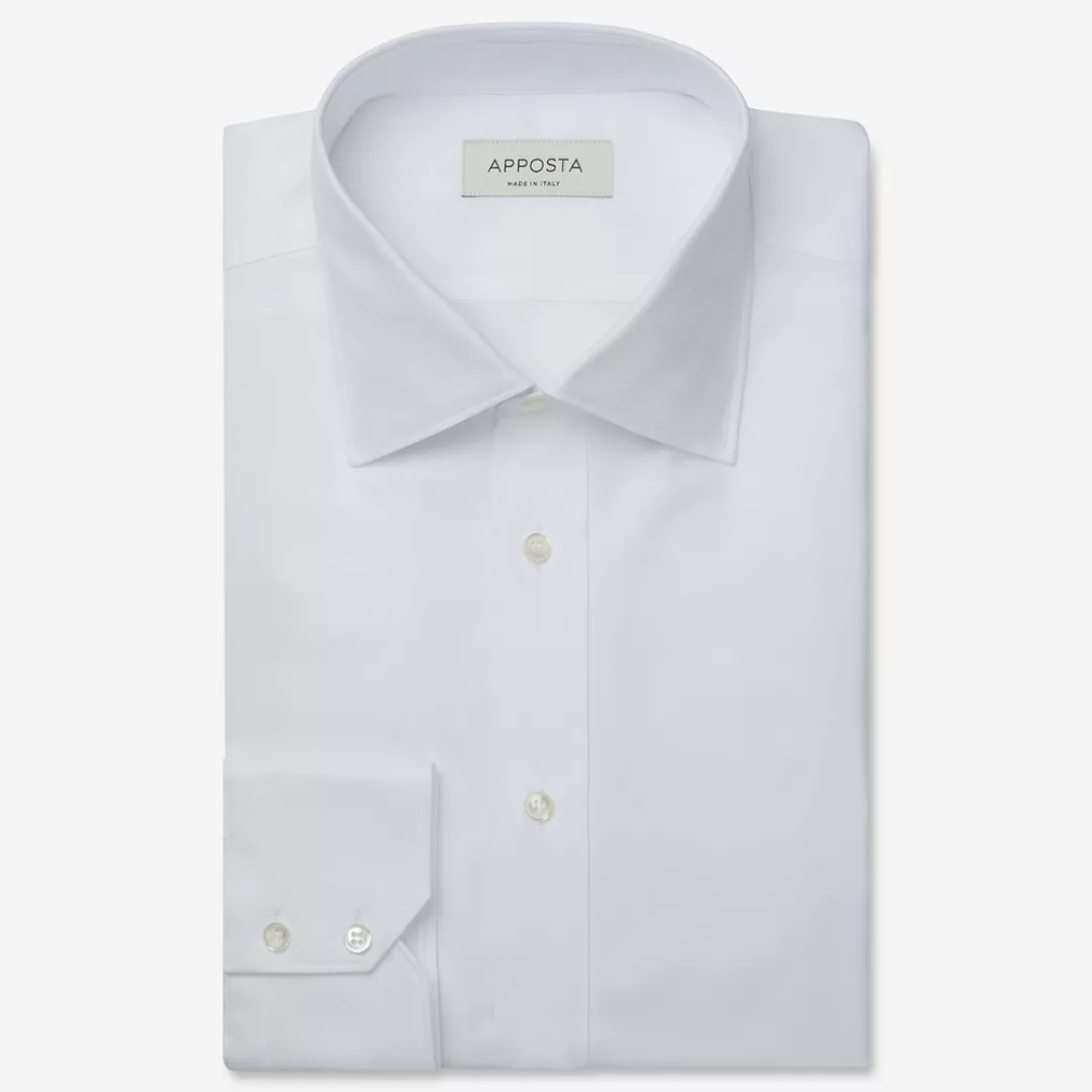 Hemd  einfarbig  weiß 100% reine baumwolle pinpoint doppelt gezwirnt, krage günstig online kaufen