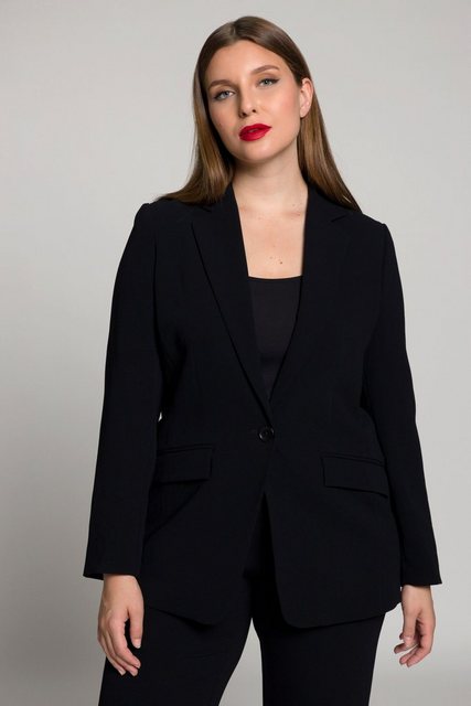 Ulla Popken Blusenblazer Blazer Reverskragen Klappentaschen Knopfverschluss günstig online kaufen