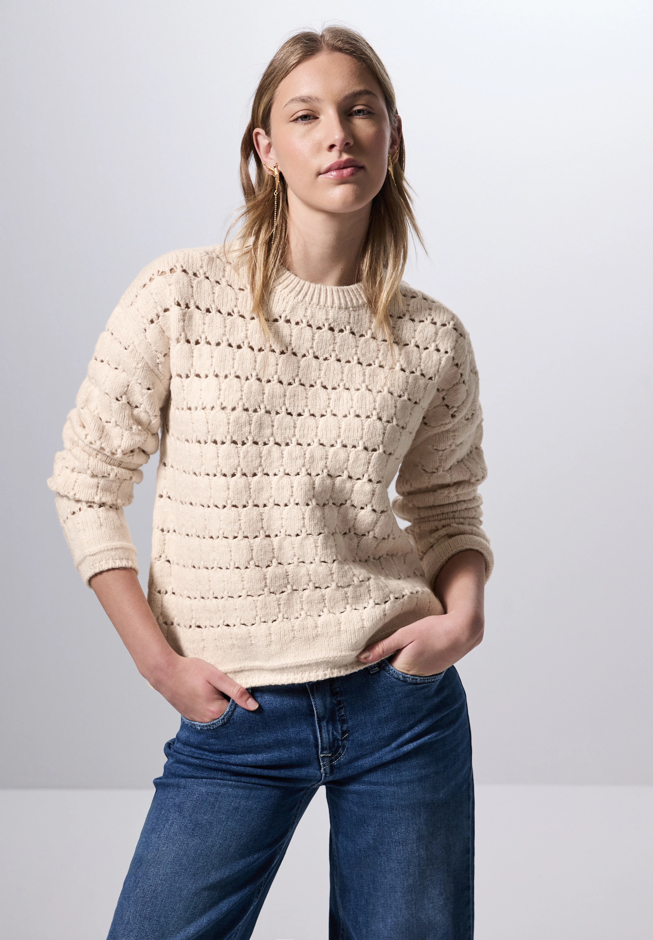 STREET ONE STUDIO Strickpullover, aus softem Materialmix günstig online kaufen