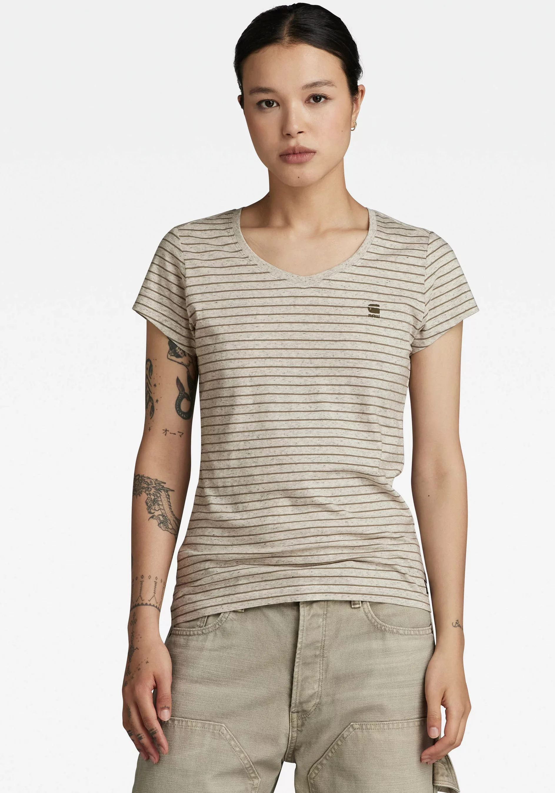 G-STAR T-Shirt Stripe Eyben Slim V T 2.0 WMN (1-tlg) günstig online kaufen