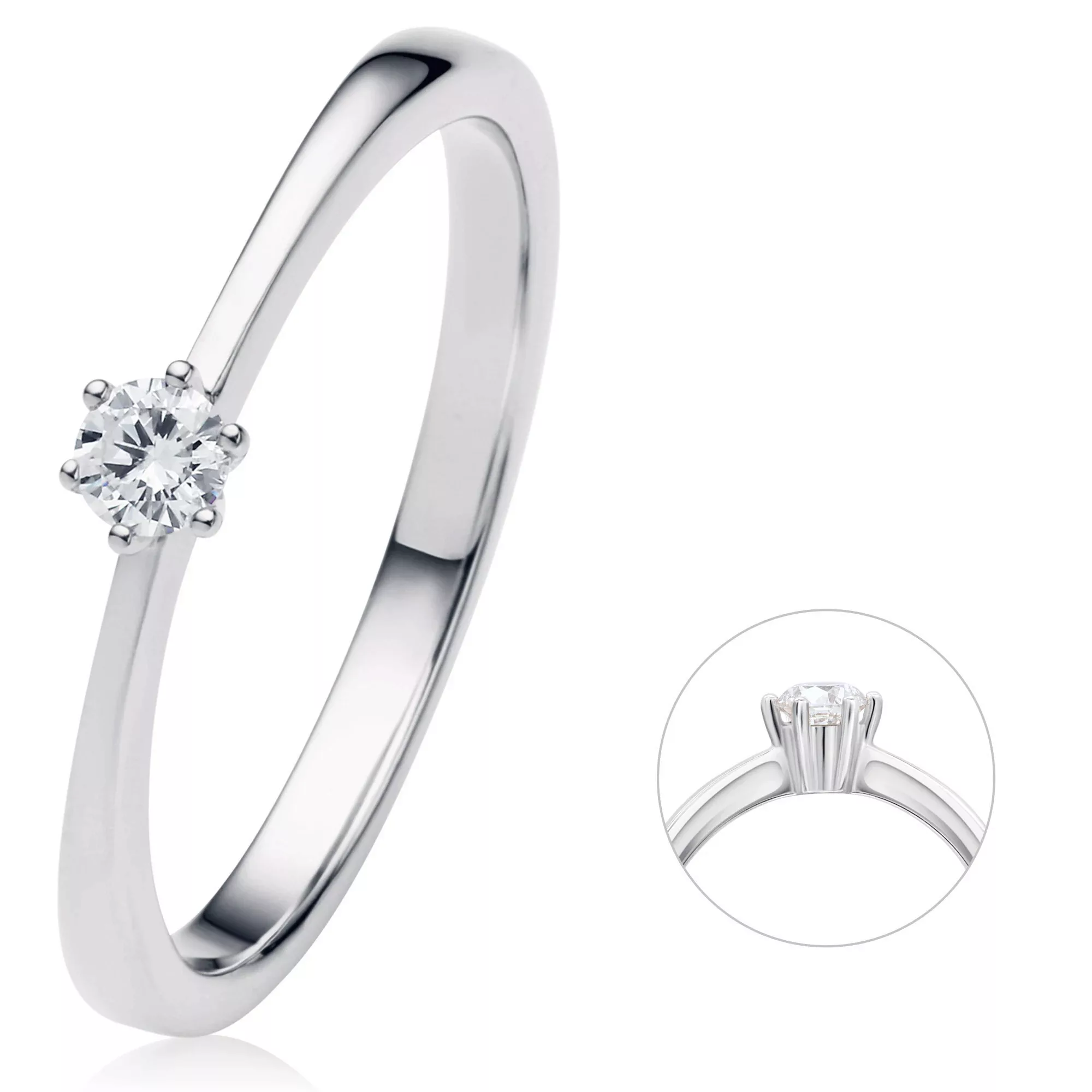 ONE ELEMENT Diamantring "0.1 ct Diamant Brillant Ring aus 585 Weißgold", Da günstig online kaufen