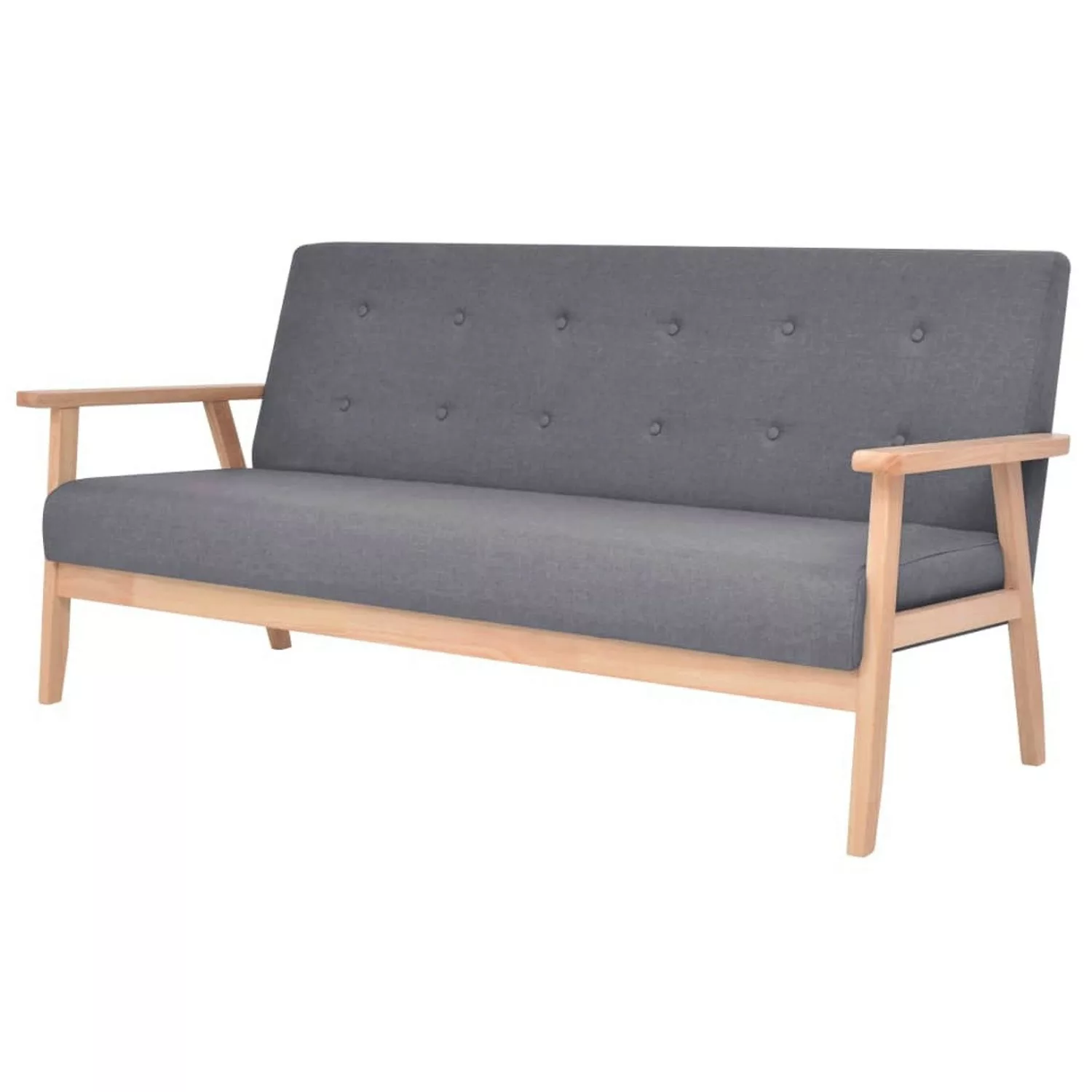 vidaXL Sofa Sofa-Set 2-tlg Stoff Dunkelgrau günstig online kaufen