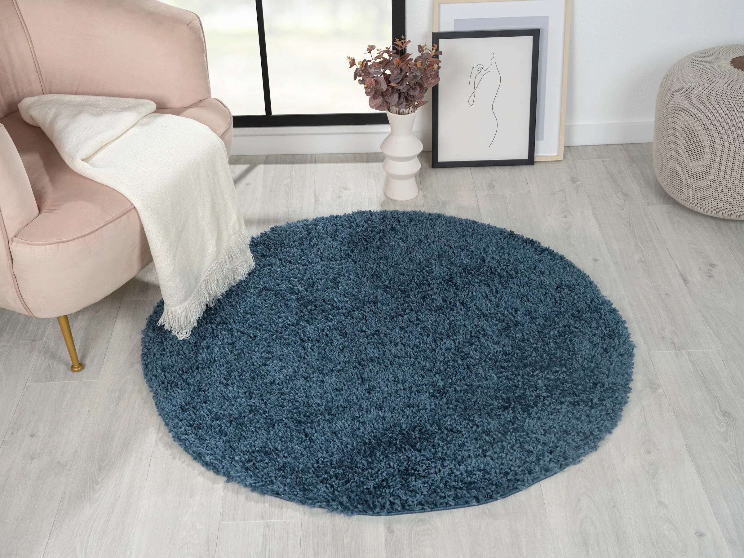 Myflair Möbel & Accessoires Hochflor-Teppich »My Shaggy«, rund, 37 mm Höhe, günstig online kaufen