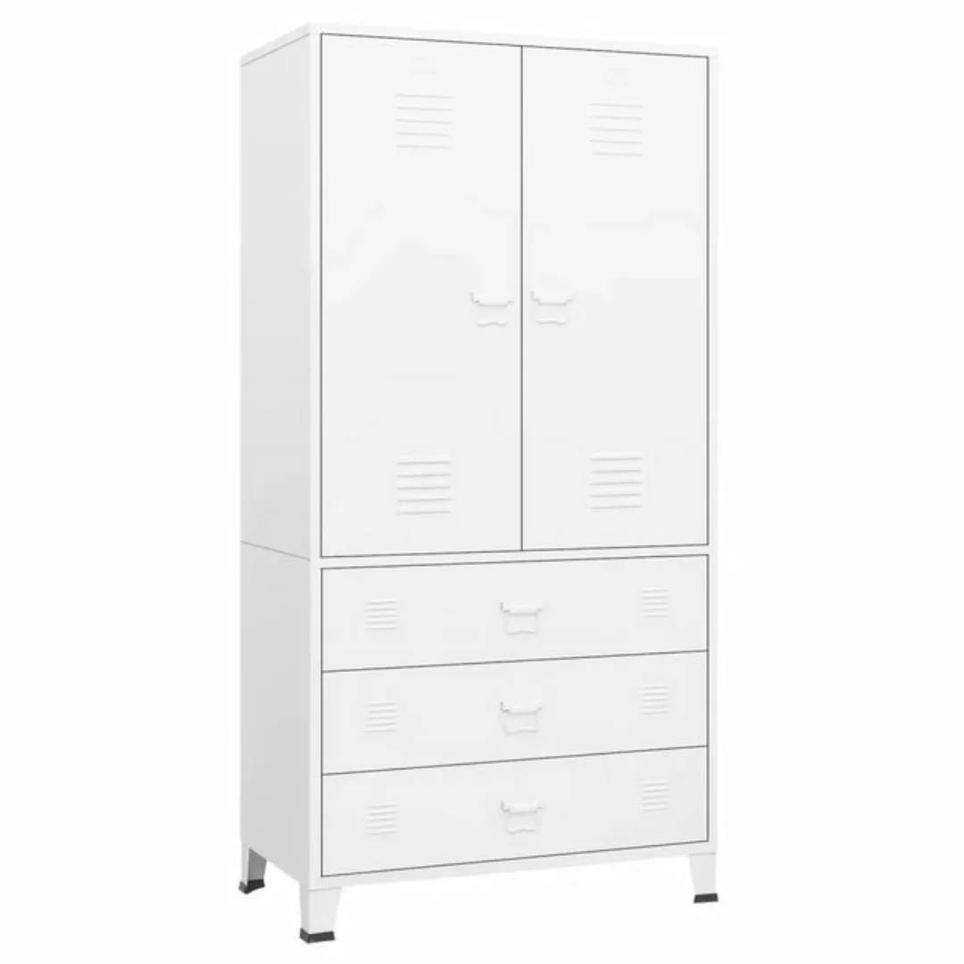 Industrial Kleiderschrank Weiß 90x50x180 Cm Metall günstig online kaufen