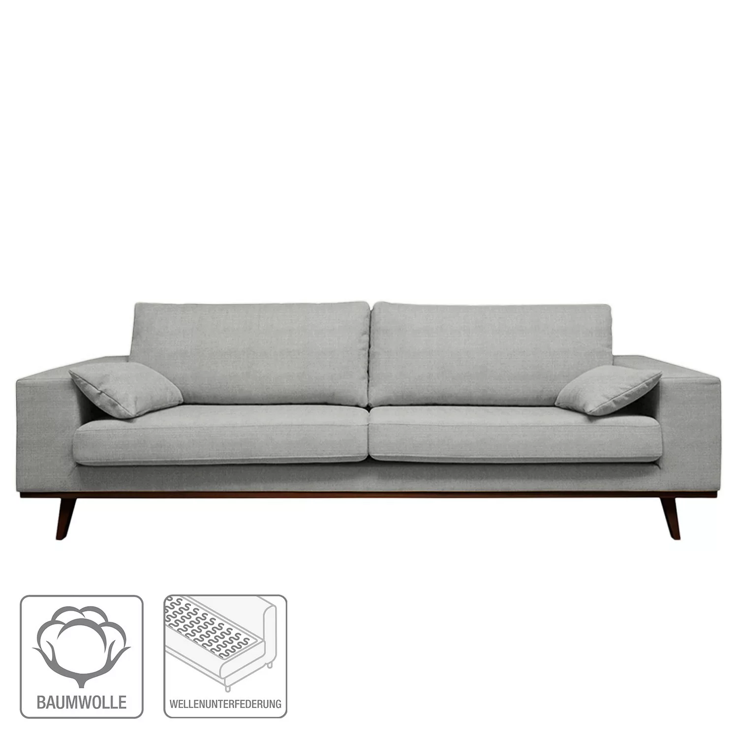 home24 Mørteens Sofa Billund II 3-Sitzer Granit Webstoff 237x81x91 cm (BxHx günstig online kaufen