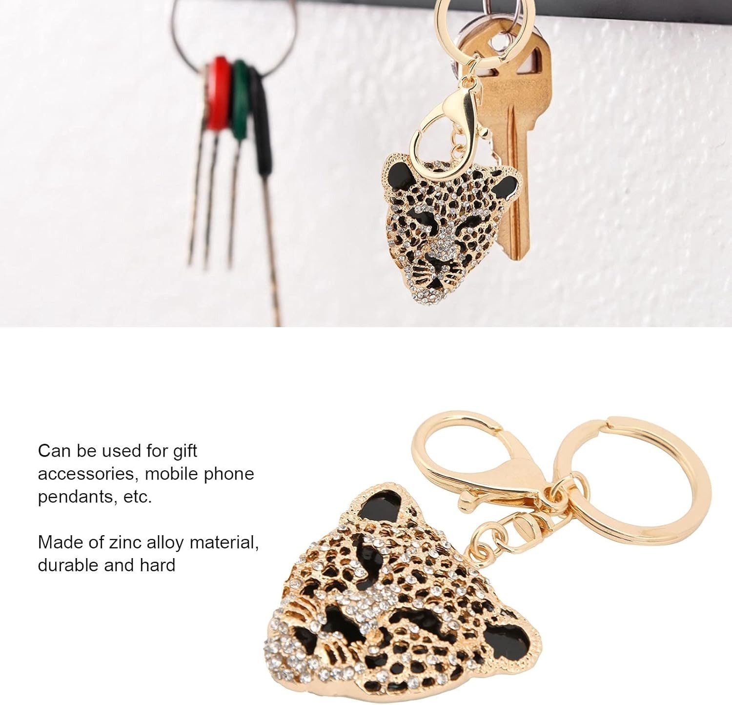 RWEUOQ Schlüsselanhänger Leopard Druck Kopf Schlüsselanhänger, günstig online kaufen