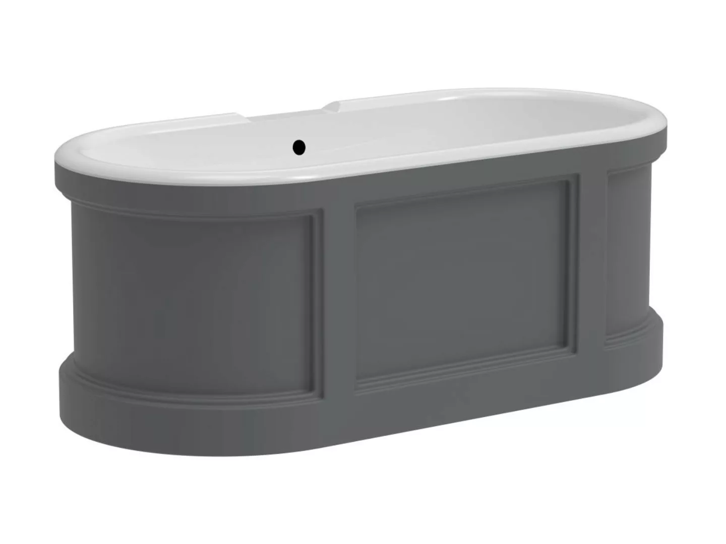 Freistehende Badewanne - Landhausstil - 161 L - 152 x 74 x 60 cm - Grau mat günstig online kaufen