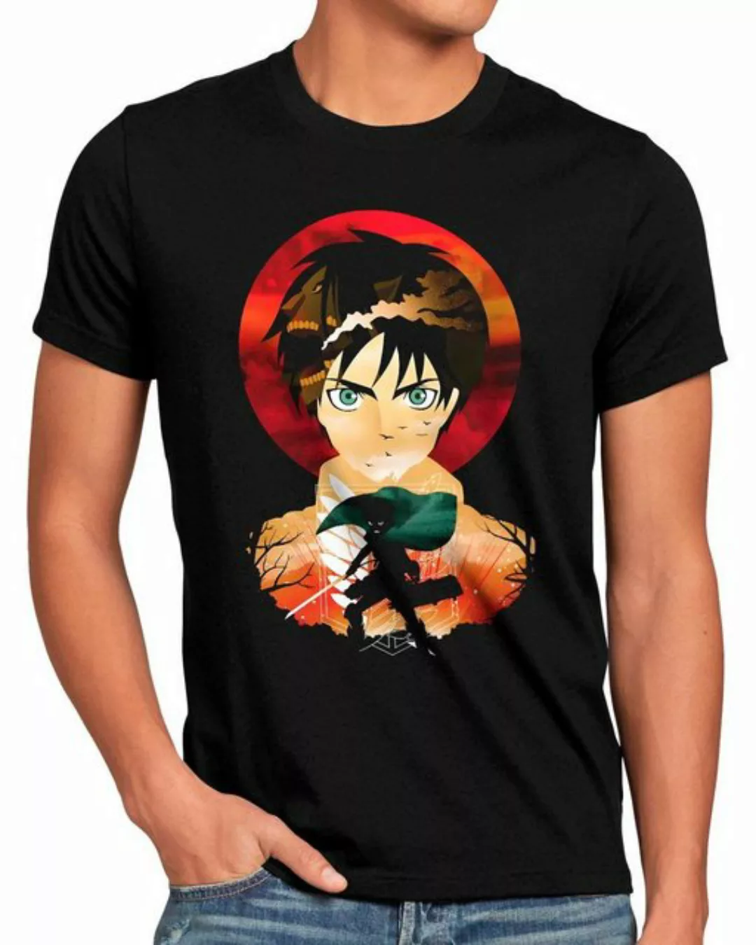 style3 Print-Shirt titan anime japan on manga attack aot günstig online kaufen