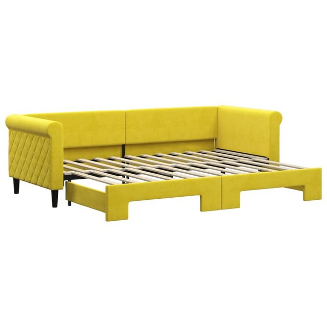 vidaXL Gästebett Gästebett Tagesbett Ausziehbar Gelb 80x200 cm Samt Bett Be günstig online kaufen