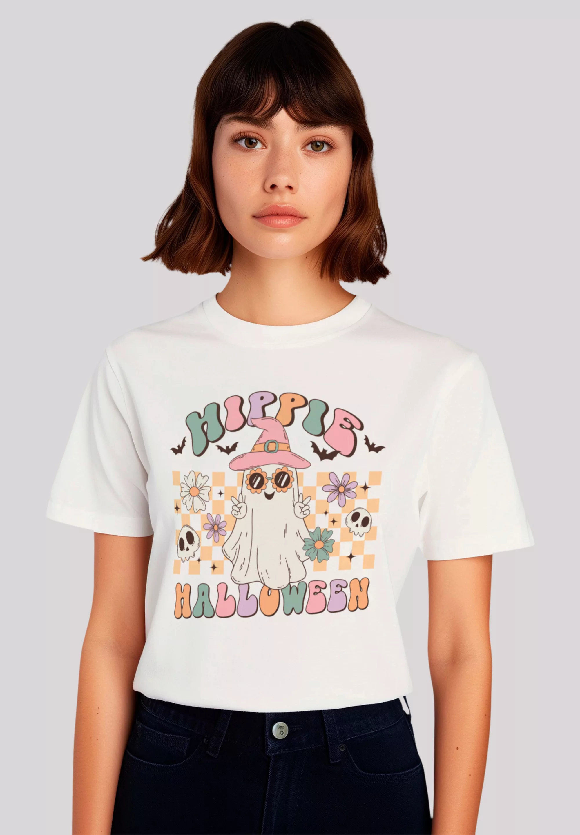 F4NT4STIC T-Shirt "Retro Halloween Hippie Halloween", Premium Qualität günstig online kaufen