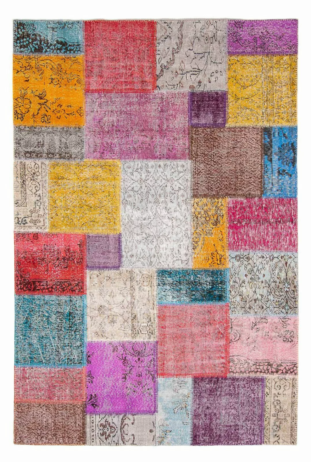 morgenland Wollteppich »Patchwork Patchwork 185 x 123 cm«, rechteckig, 8 mm günstig online kaufen