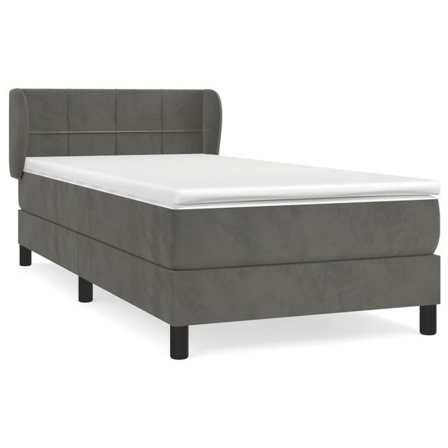 vidaXL Boxspringbett Boxspringbett mit Matratze Hellgrau 90x190 cm Stoff Be günstig online kaufen