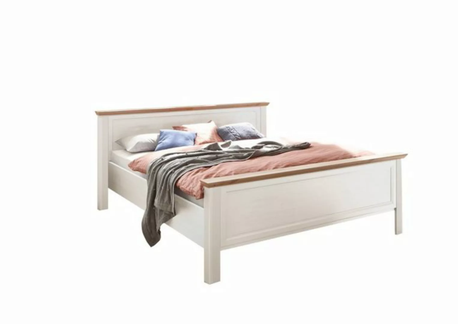 möbelando Bett Jasmin, Modernes Bett aus Spanplatte in Anderson Pine Nachbi günstig online kaufen