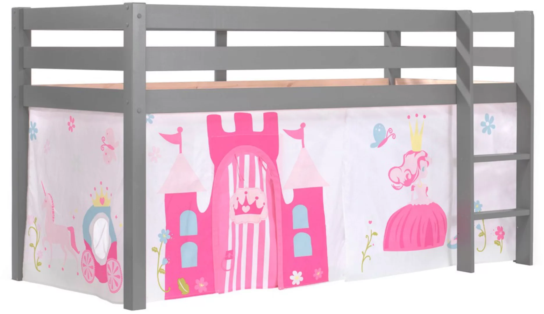 Vipack Hochbett "Pino, Spielbett massiv Kiefer, stabil gebaut, 3 Korpusfarb günstig online kaufen