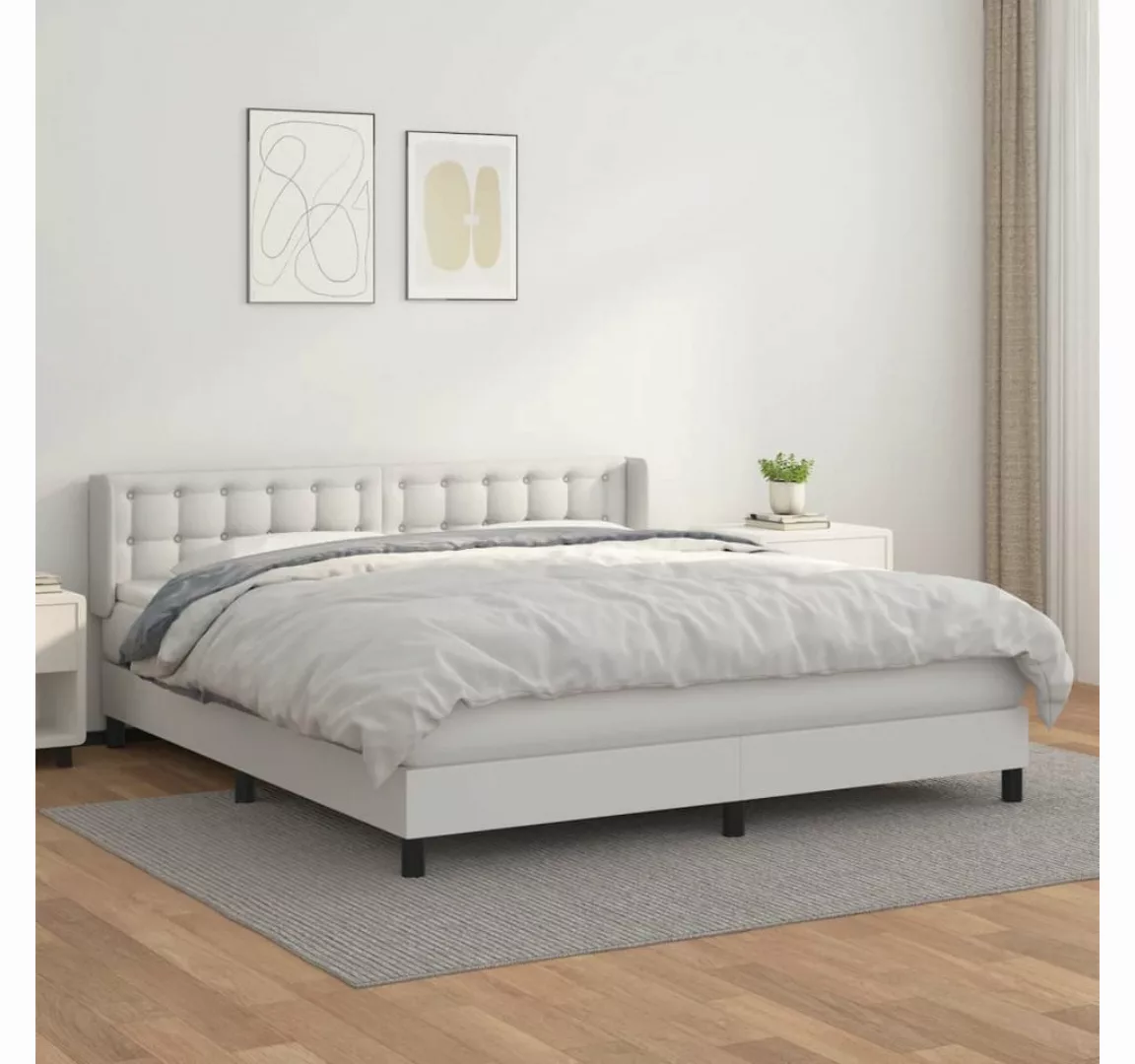 vidaXL Boxspringbett Bett Boxspringbett mit Matratze & Topper Kunstleder ve günstig online kaufen