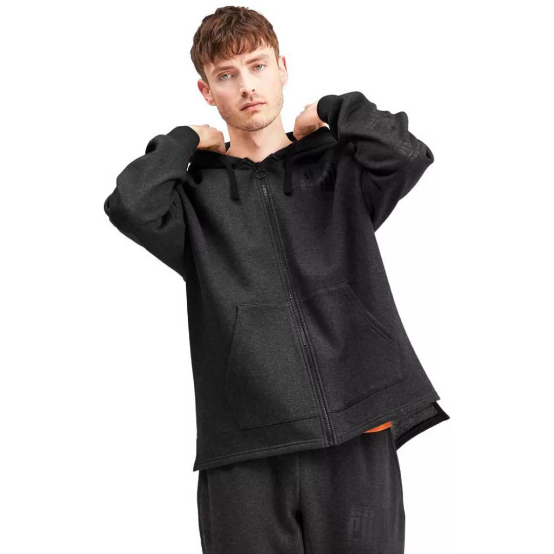 Puma Rebel Bold Sweatshirt Mit Reißverschluss M Dark Gray Heather günstig online kaufen