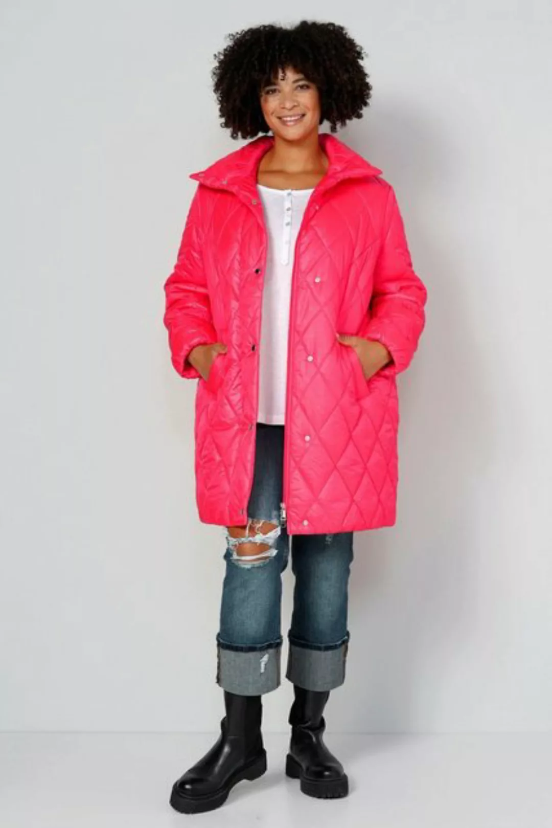 Angel of Style Steppjacke Steppjacke oversized Rhombenstepp 2-Wege-Zipper günstig online kaufen