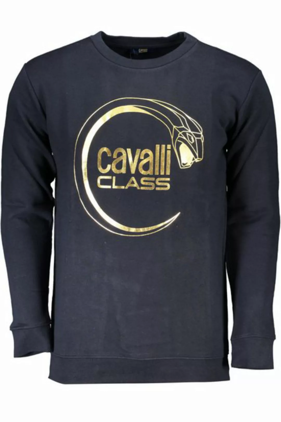 Cavalli Class Sweatshirt Blauer Herrenpullover: Rundhalsausschnitt, Regular günstig online kaufen