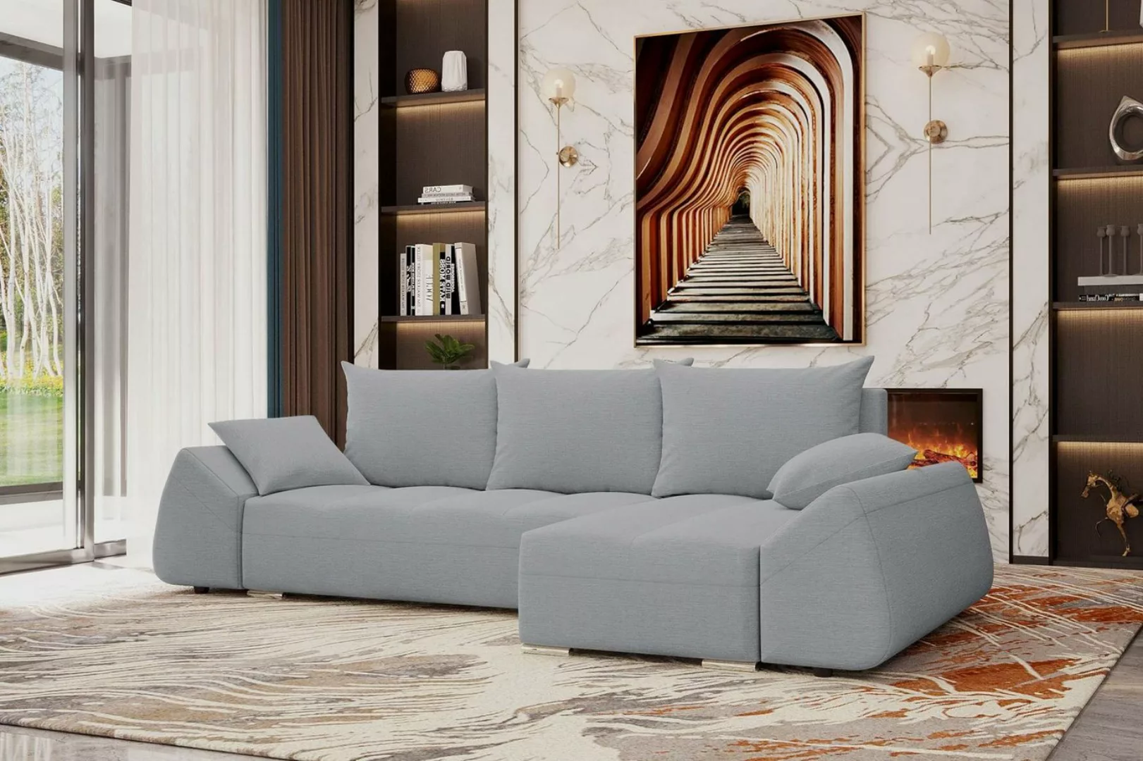 Stylefy Ecksofa Cascade, L-Form, Eckcouch, Sofa, Sitzkomfort, mit Bettfunkt günstig online kaufen