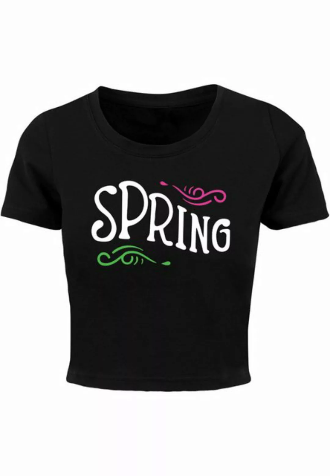 Merchcode T-Shirt Merchcode Damen Ladies Spring text - Cropped Tee (1-tlg) günstig online kaufen