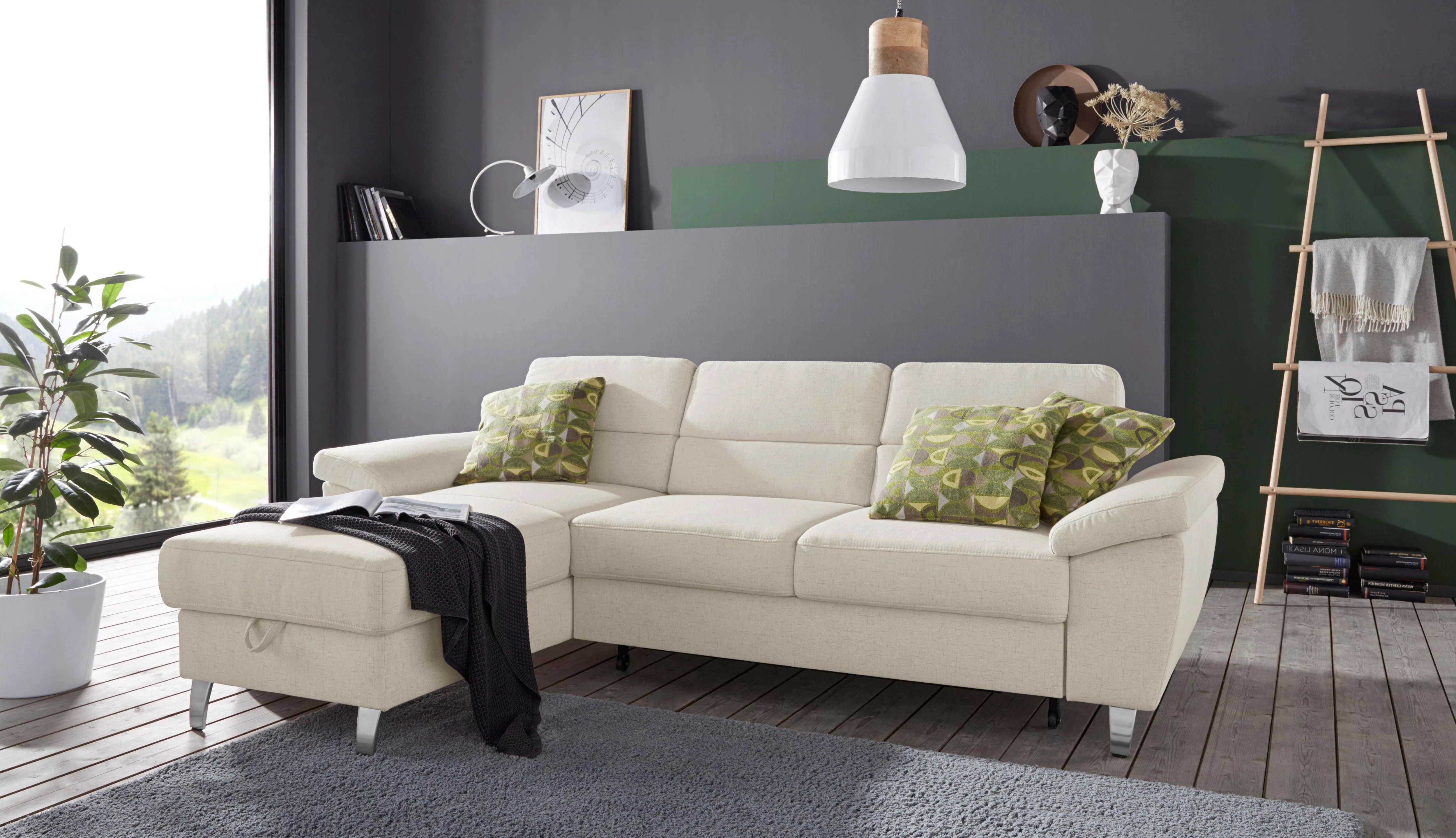 sit&more Ecksofa "Sorano L-Form", wahlweise mit Bettfunktion und Bettkasten günstig online kaufen