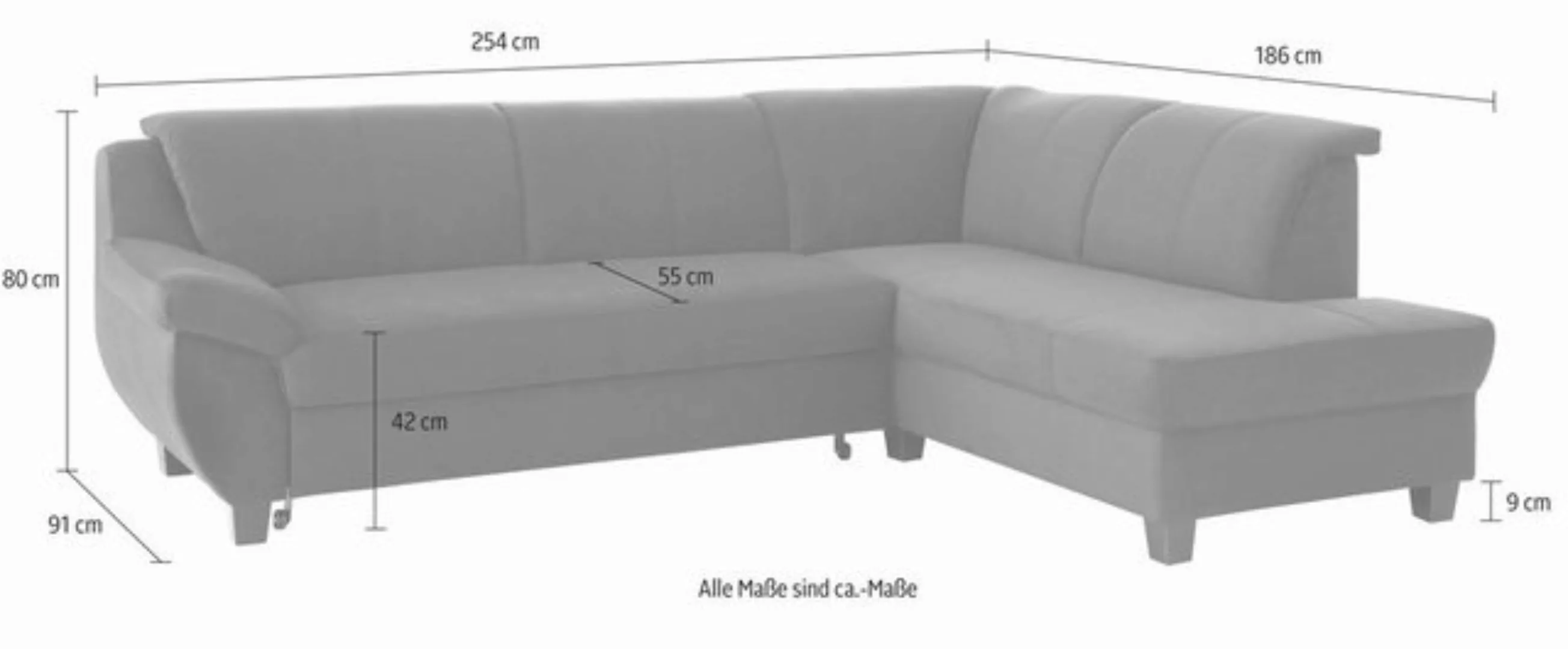 Home affaire Ecksofa "Yesterday L-Form", wahlweise mit Bettfunktion, auch i günstig online kaufen