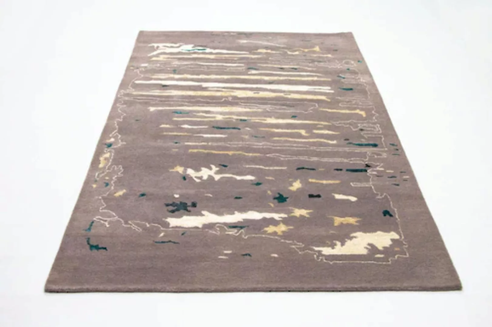 morgenland Wollteppich »Designer Teppich handgetuftet braun«, rechteckig günstig online kaufen