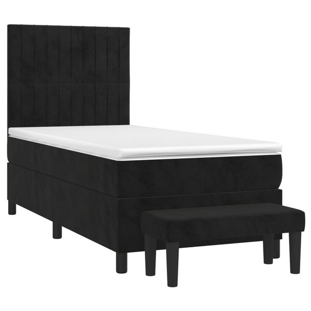 vidaXL Bett Boxspringbett mit Matratze Schwarz 90x200 cm Samt günstig online kaufen