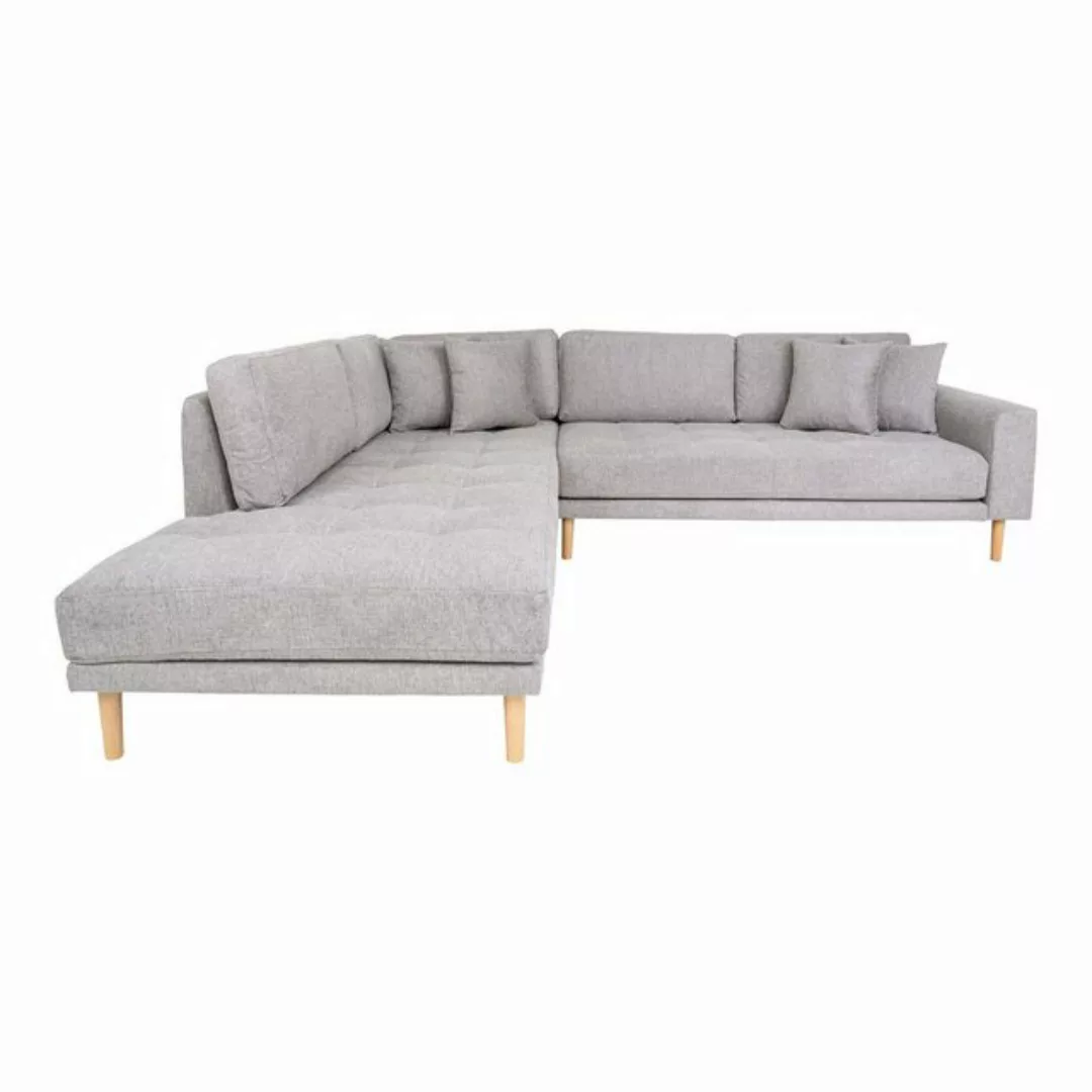 ebuy24 Sofa Lido Ecksofa links gewendet mit 4 Kissen hellgrau. günstig online kaufen