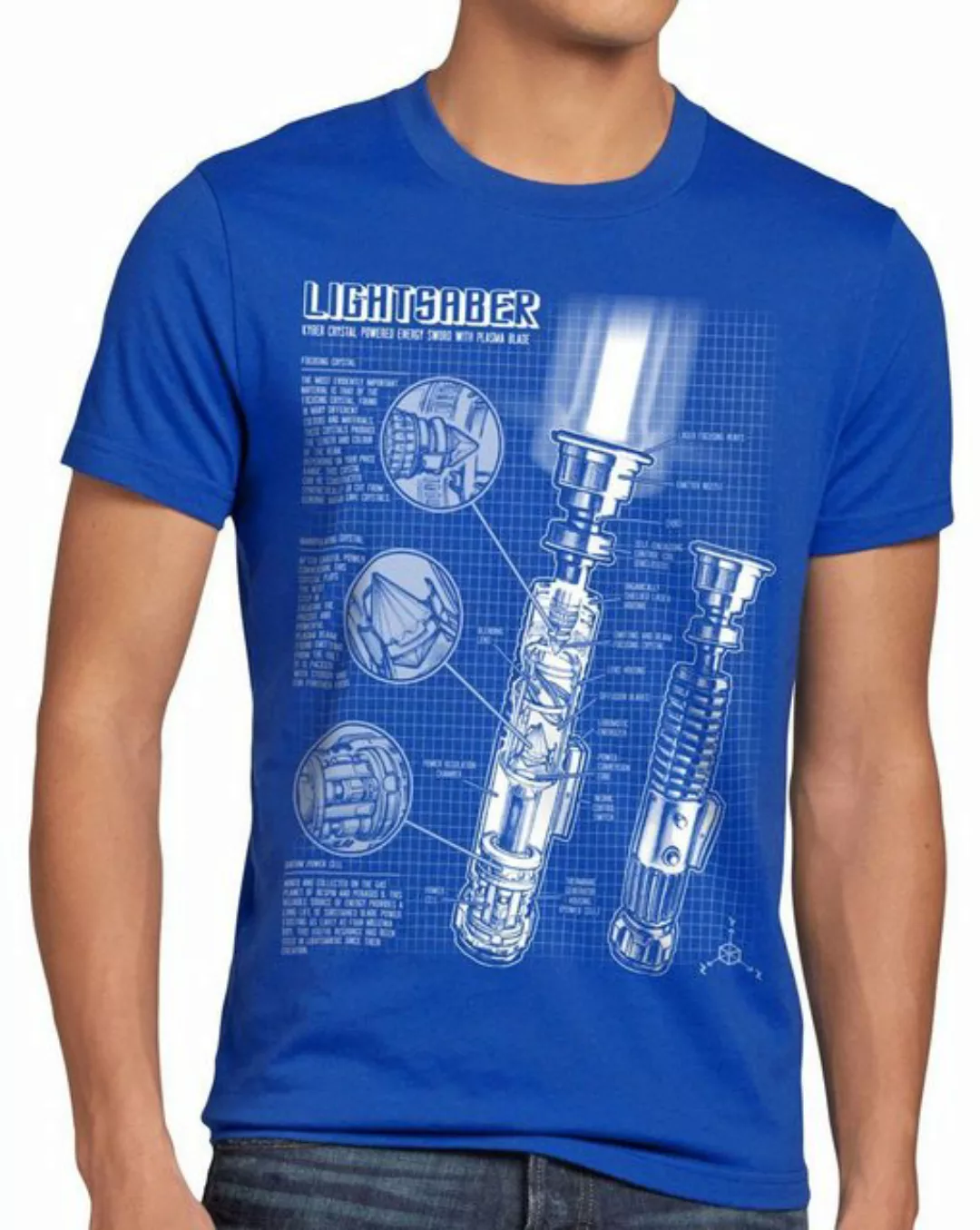 Print-Shirt Herren T-Shirt Laserschwert jedi lichtschwert krieg star solo d günstig online kaufen