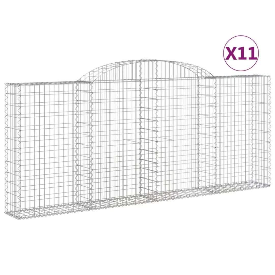 Vidaxl Gabionen Mit Hochbogen 11 Stk 300x30x120/140cm Verzinktes Eisen günstig online kaufen