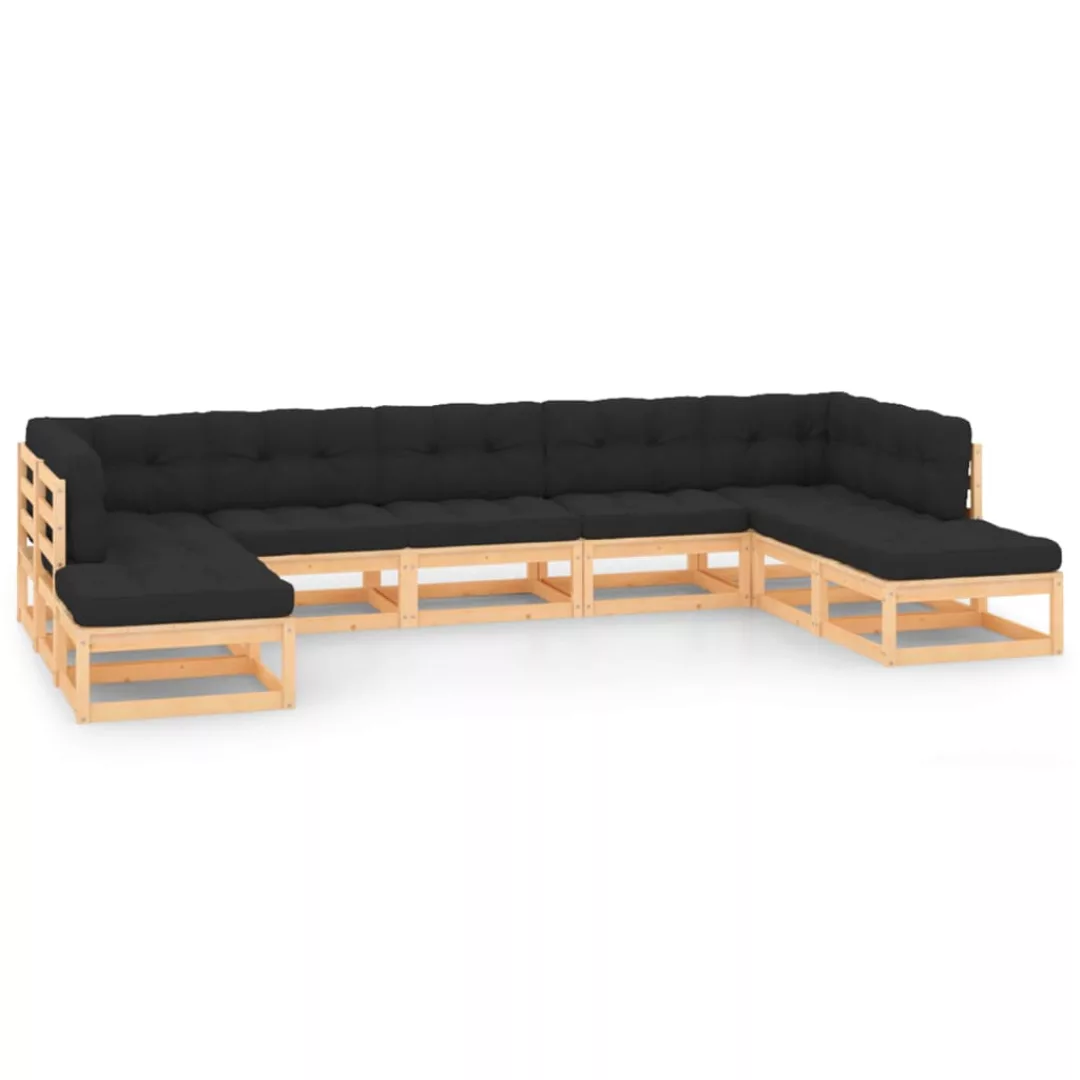 9-tlg. Garten-lounge-set Mit Anthrazit Kissen Massivholz Kiefer günstig online kaufen