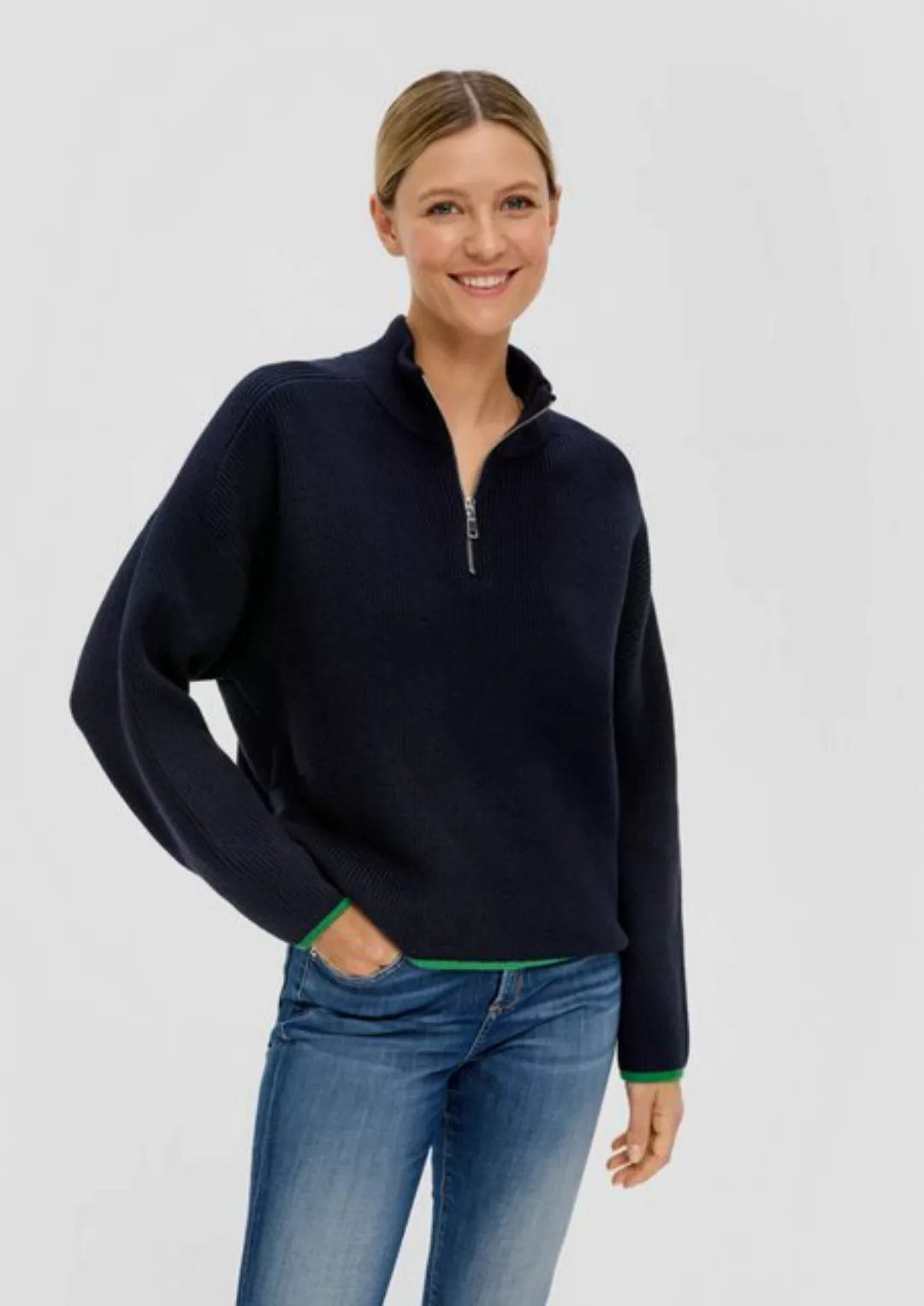 s.Oliver Strickpullover Pullover mit Troyer-Kragen günstig online kaufen