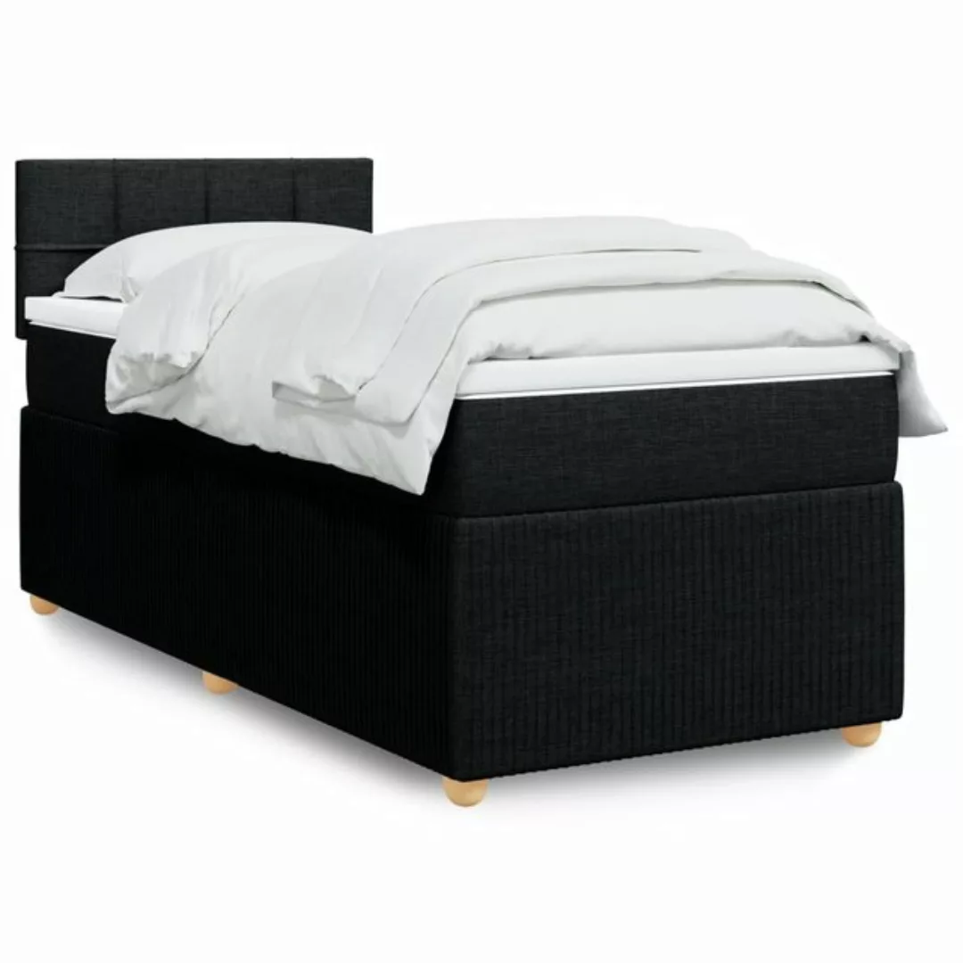 vidaXL Boxspringbett, Boxspringbett mit Matratze Hellgrau 100x200 cm Stoff günstig online kaufen