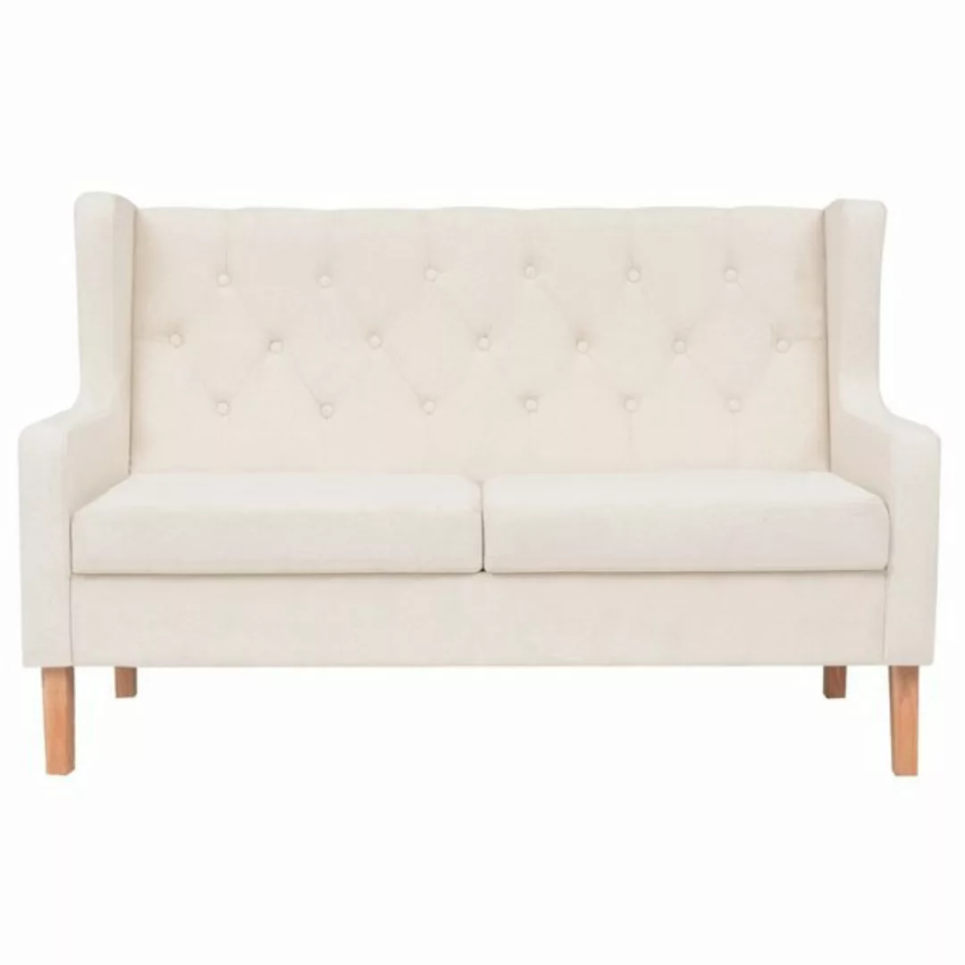 vidaXL Sofa 2-Sitzer-Sofa Stoff Cremeweiß Couch günstig online kaufen