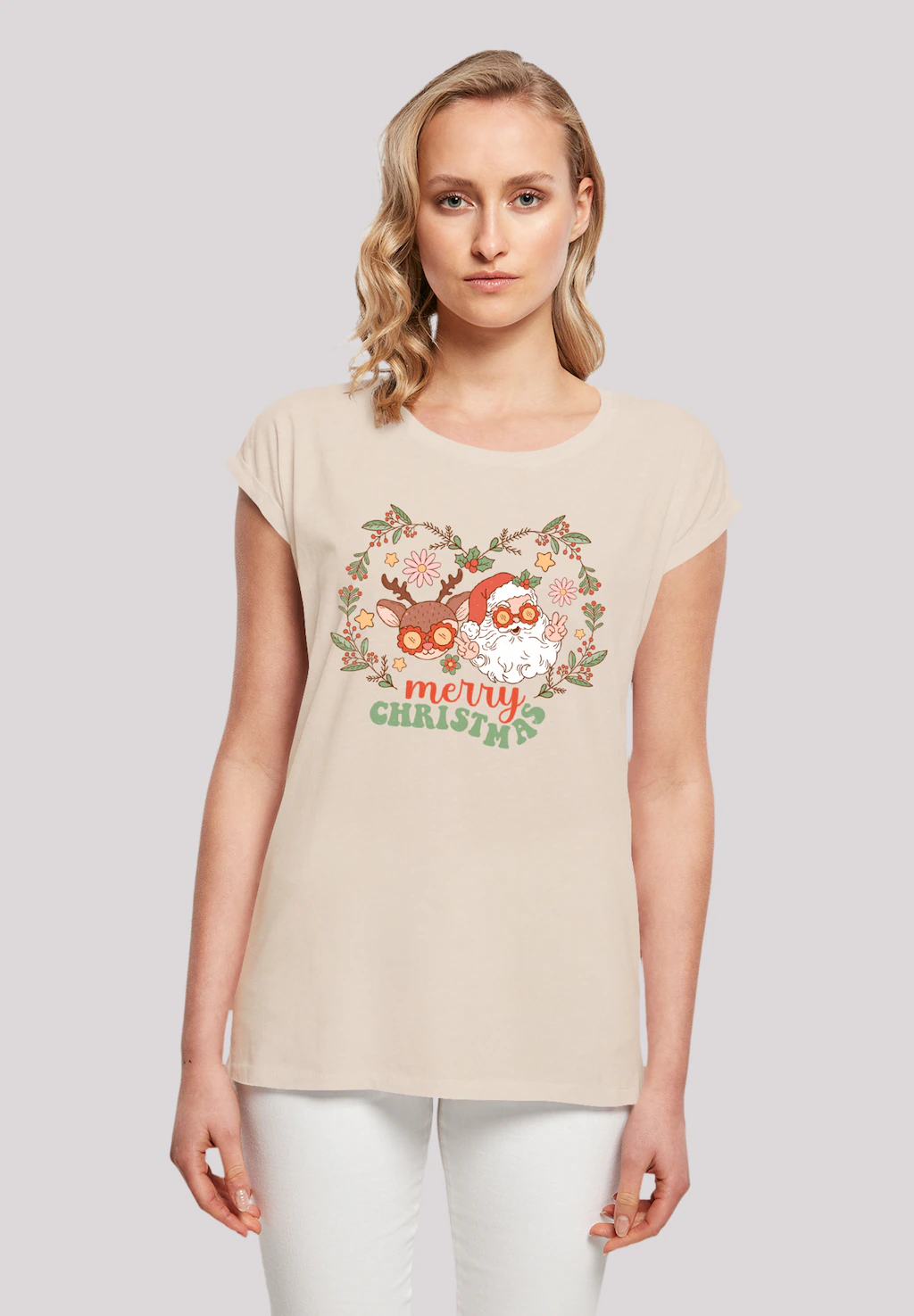 F4NT4STIC T-Shirt "Weihnachten Hippie Santa And Reindeer", Premium Qualität günstig online kaufen