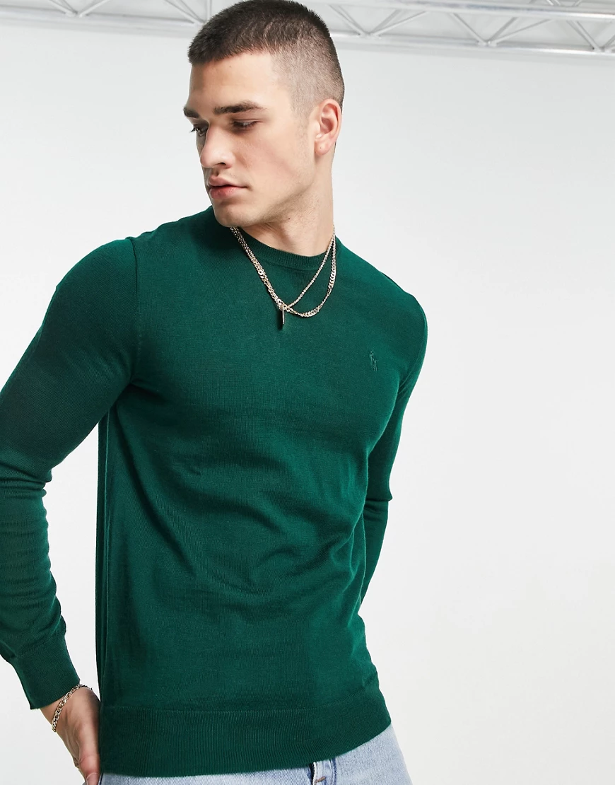 Polo Ralph Lauren – Strickpullover aus Merinowolle in Burgunderrot mit Mark günstig online kaufen