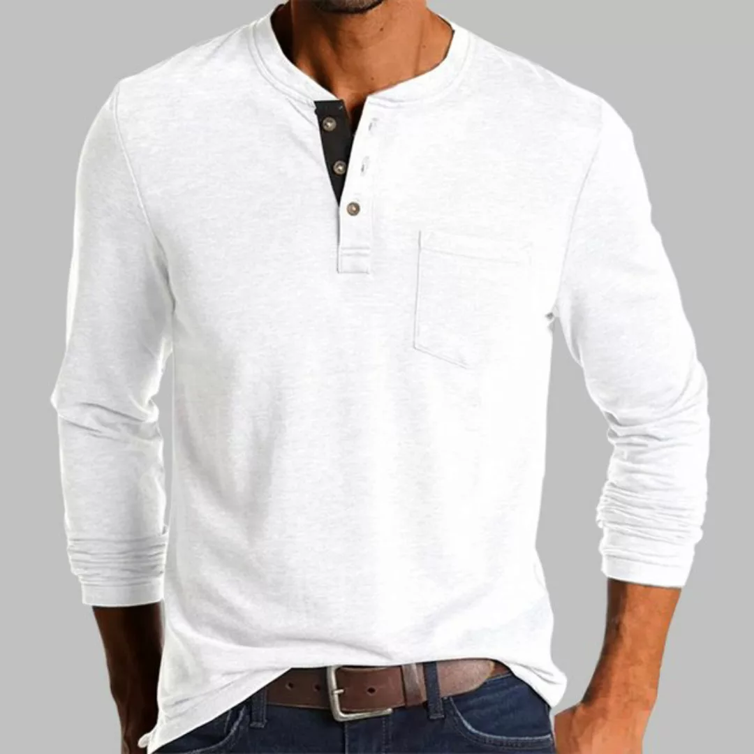 LAPA Langarmshirt Herren Henley-Shirt Langarm Pullover Hemden Slim-Fit Basi günstig online kaufen