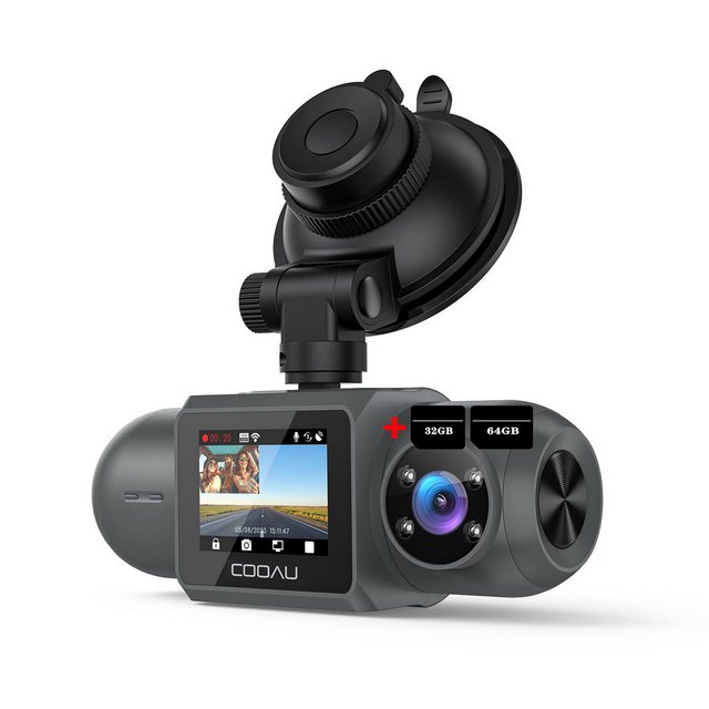 COOAU 2,5K + 1080P Vorne und innen Dual Auto Kamera mit Nachtsicht Dashcam günstig online kaufen