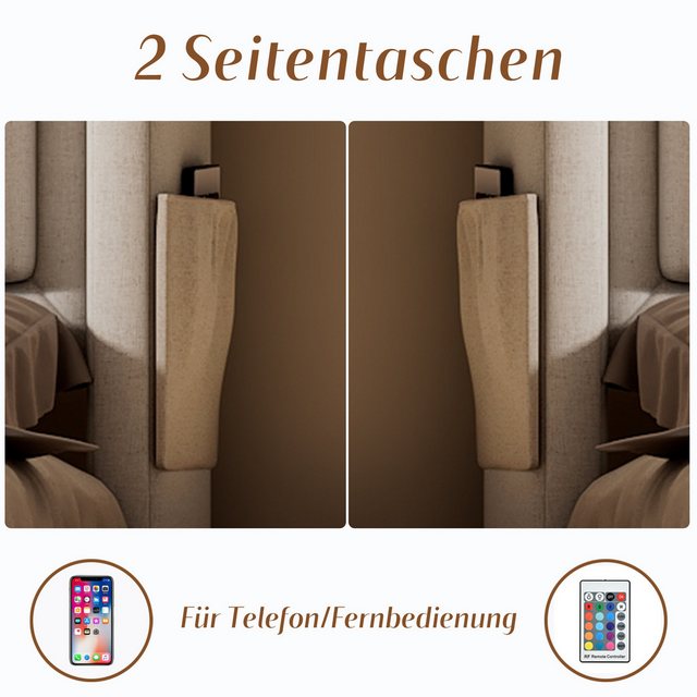 HAUSS SPLOE Polsterbett 140x200cm mit Led-Kopfteil, Ladefunktion, Hydraulis günstig online kaufen