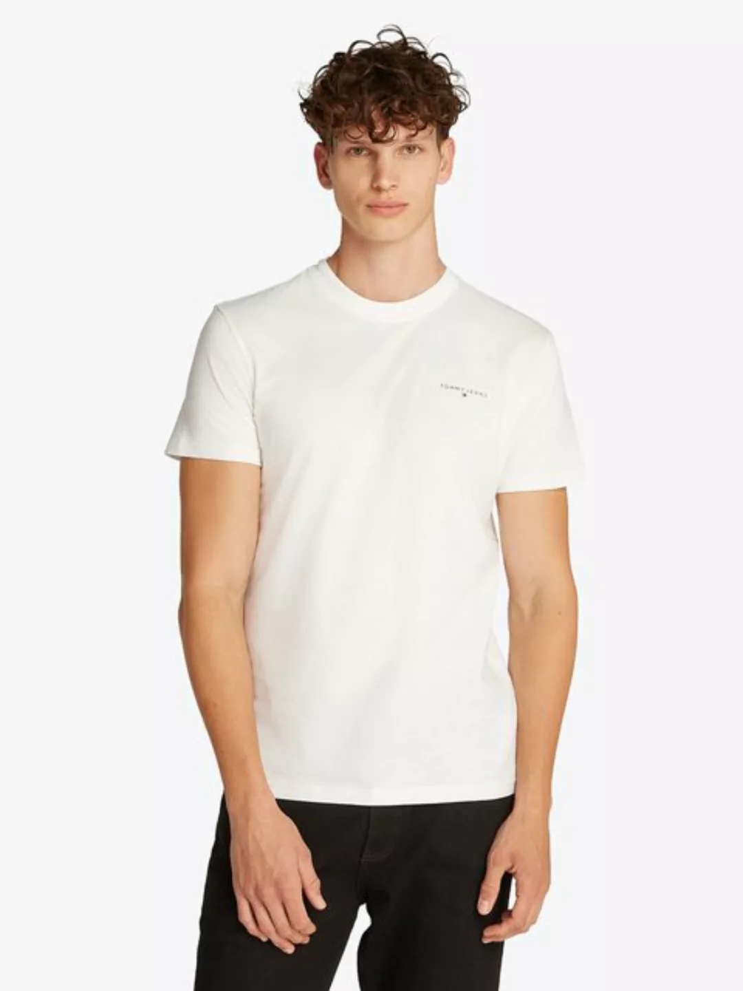 Tommy Jeans T-Shirt TJM SLIM LINEAR CHEST SS TEE EXT mit Logodruck günstig online kaufen