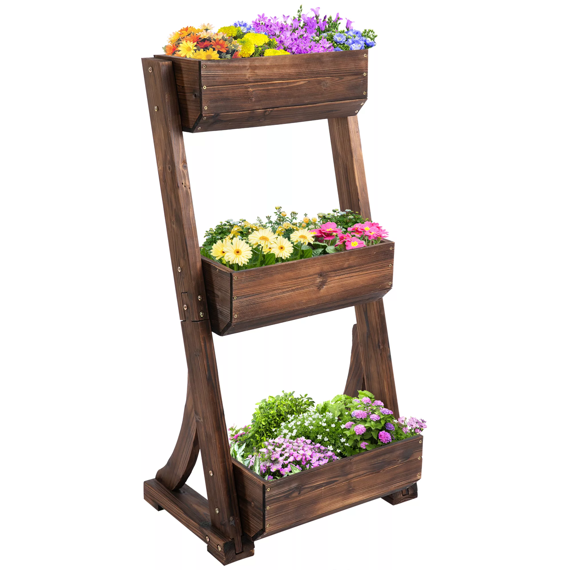 Outsunny Blumenständer Holz Pflanzenständer Blumentreppe Blumenregal Pflanz günstig online kaufen