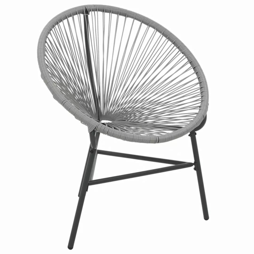 Garten-mond-stuhl Poly Rattan Grau günstig online kaufen