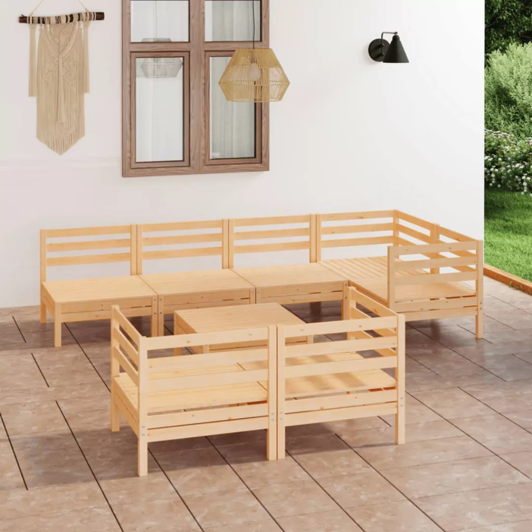 8-tlg. Garten-lounge-set Massivholz Kiefer günstig online kaufen