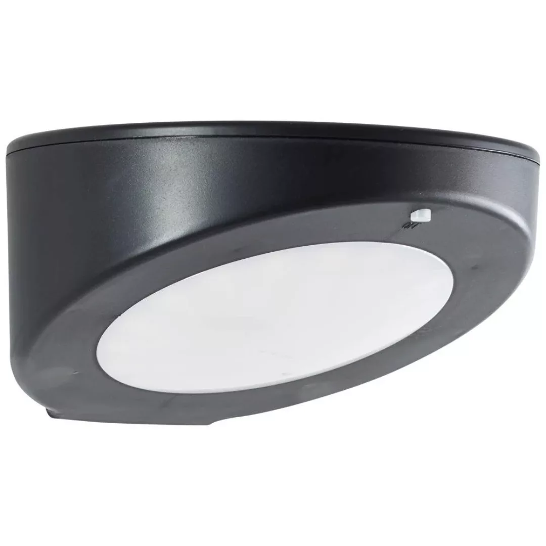 LED Wandleuchte Bardum in Schwarz 3W 520lm IP44 mit Bewegungsmelder günstig online kaufen