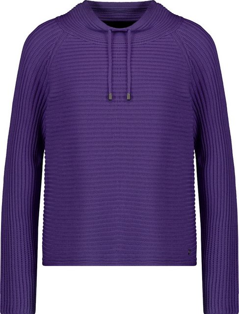 Monari Blusenshirt Strickpullover mit Stehkragen dark purple günstig online kaufen