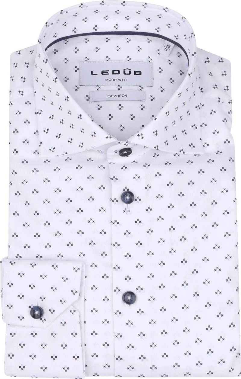 Ledub Hemd Druck Weiß - Größe 44 günstig online kaufen