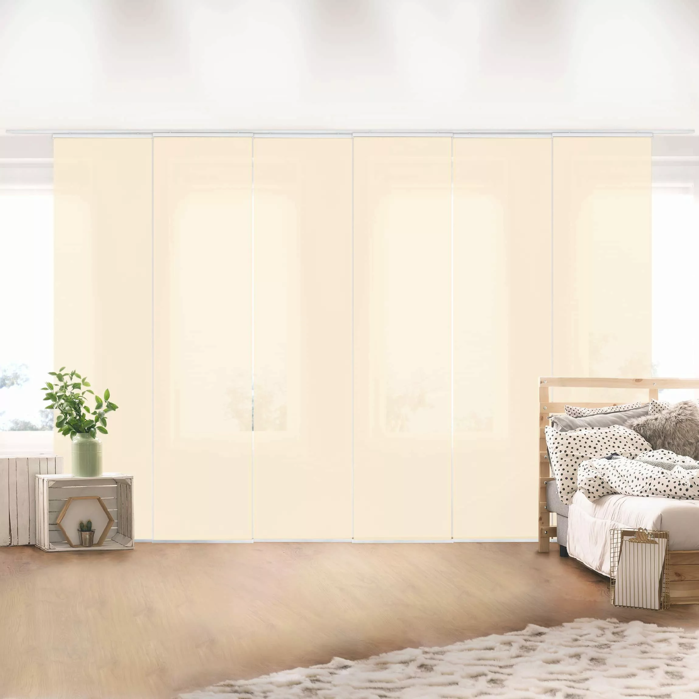 Bilderdepot24 Schiebegardine modern Flächenvorhang blickdicht Crème, günstig online kaufen
