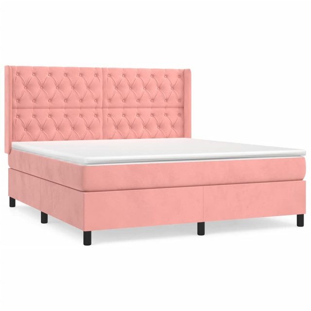 vidaXL Boxspringbett Boxspringbett mit Matratze Rosa 160x200 cm Samt Bett B günstig online kaufen